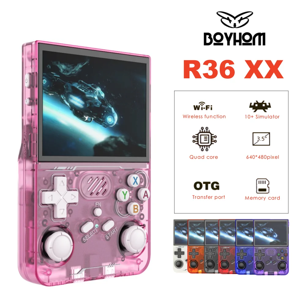 R36 XX Handkonsolen Videospiele 3,5-Zoll-IPS 640*480 Bildschirm Retro-Game-Player Hump-in WLAN 15000+ Spiele für Jungenspiele