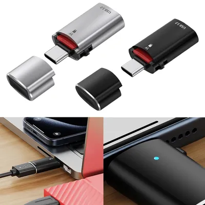 2-in-1 Typ-C zu USB 3,0 otg Konverter 5 Gbit/s Geschwindigkeit tf Karte USB-Laufwerk Kartenleser Typ-C zu USB-Adapter für iPhone 15