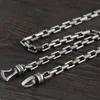S925 Sterling Silber Thai Silber Box Kette Link Halskette 925 Reinem Silber Männlich Dicke Hip Hop Halskette 7mm Edlen schmuck Für Männer