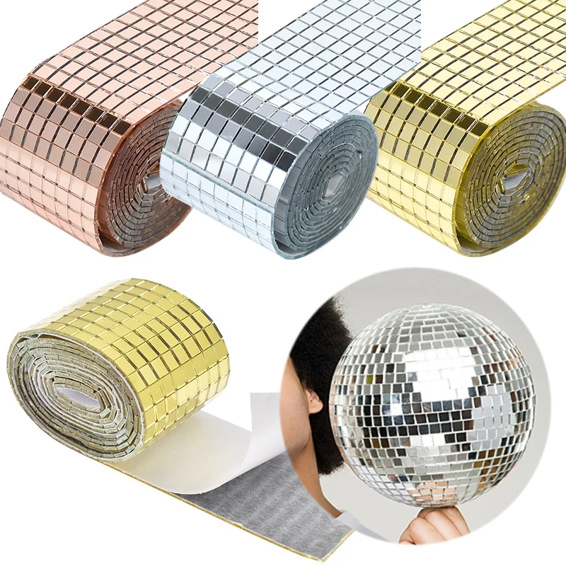 100*4cm Spiegel Wanda uf kleber selbst klebende quadratische Mosaik fliesen Aufkleber für zu Hause Badezimmer Wand dekoration Hochzeits bar DIY Disco-Kugel