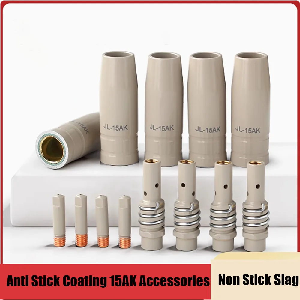 Schweißdüse mit zwei Schutzen, 15 AK-Beschichtung, gasgeschirmtes Schweißen, leitfähige Düse, Pleuel, Antihaft-Schweißen, Schlacke, Schweißen Image