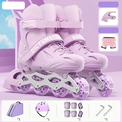 Size 26-41 Adjustable Inline Roller Skates Boys Girls Flashing 4 Wheels Skate Shoes For Women Men Adult Outdoor Skating Sneakers