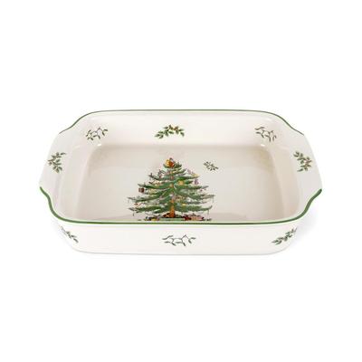 Spode Christmas Tree Rectangular Handled Dish