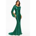 Elegantes goldenes Meerjungfrau-Abendkleid mit Umhang formelles Hochzeitskleid Bodenlange Schleppe ärmellos Bootsausschnitt Jersey mit Falten- und Raffungdesign 2025.