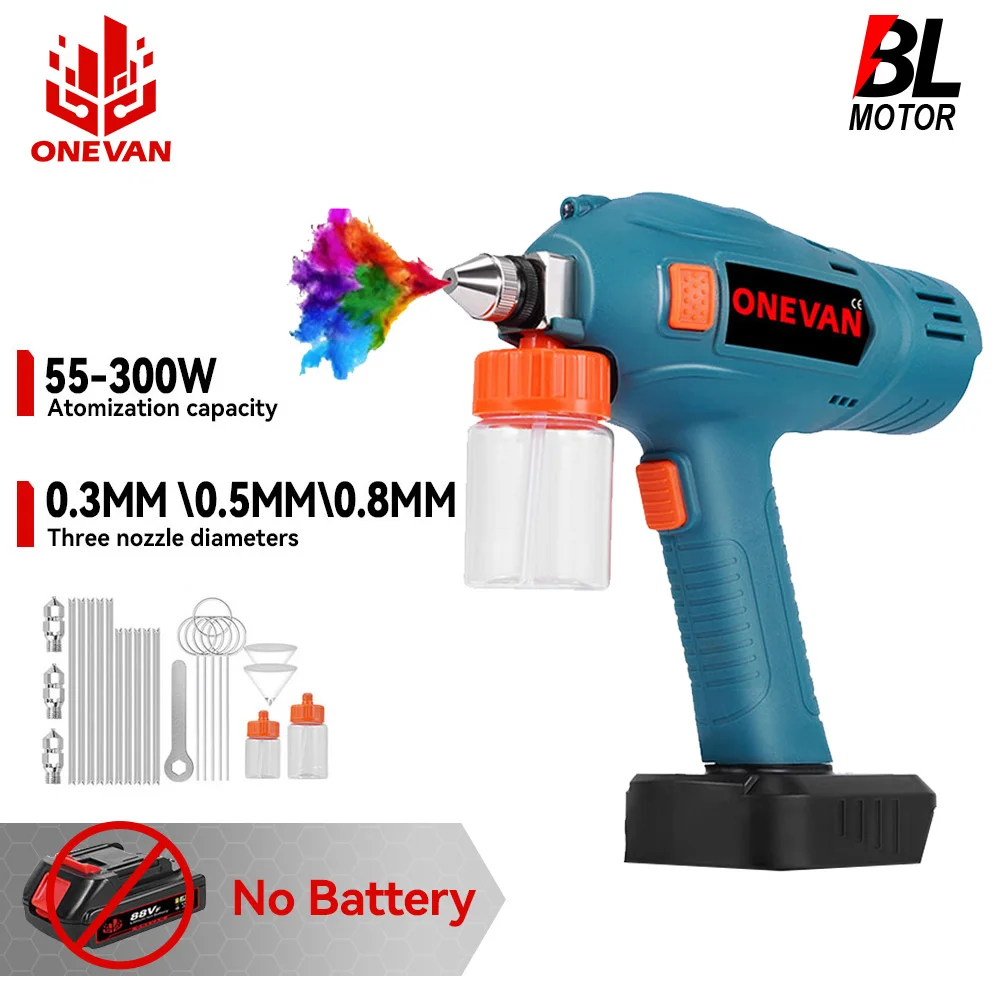 ONEVAN Elektrische Akku-Spritzpistole Wiederaufladbare Handheld Spray Malerei Möbel Spielzeug Power Werkzeuge Für Makita 18V Batterie Pin Image