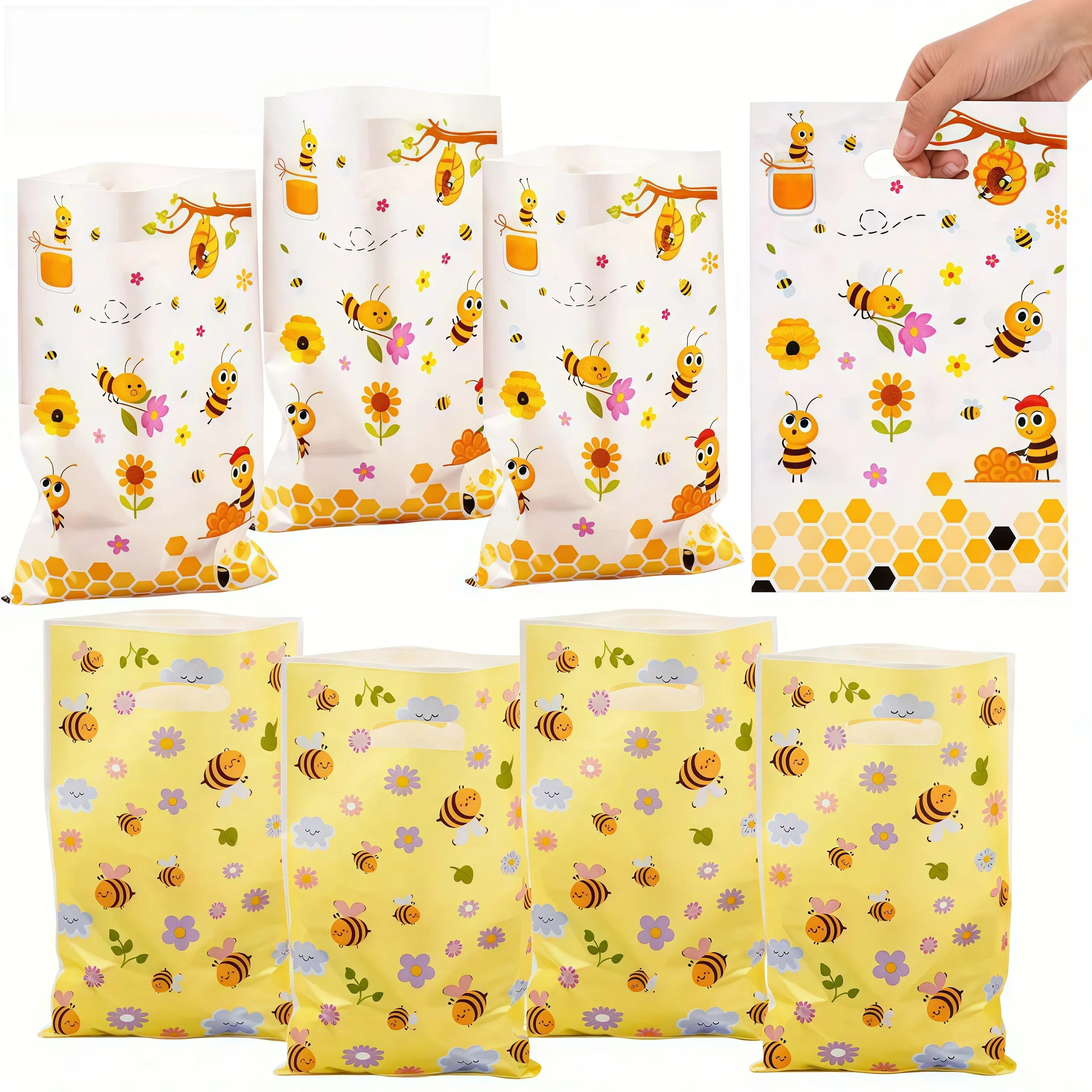20/50/100Pcs Bunte Kunststoff Alles Gute Zum Geburtstag Geschenk Verpackung Tasche Candy Cookie Tragetaschen Für Geburtstag baby Dusche Party Favor Taschen Image