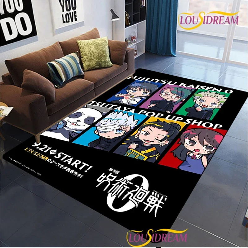 Cartoon Anime Jujutsu Kaisen Teppich Wohnzimmer Schlafzimmer Sofa Kaffee Yoga Teppich Küche Tür Kinder UnSlip Matte Alfombra Geburtstagsgeschenk Image