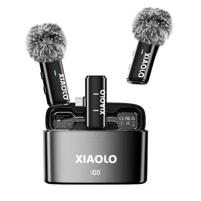 X1 Pro Wireless Lavalier-Mikrofon mit Geräuschunterdrückung für iPhone Android PC Live-Streaming Tragbare Audio-Videoaufzeichnung