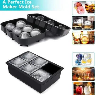 4/6/8 Grid Food Grade Reusable Ice Maker Ice Ball Maker Silicone Ice Cube Mold Tray DIY Freeze Ice Maker Square Ice Tray Mold