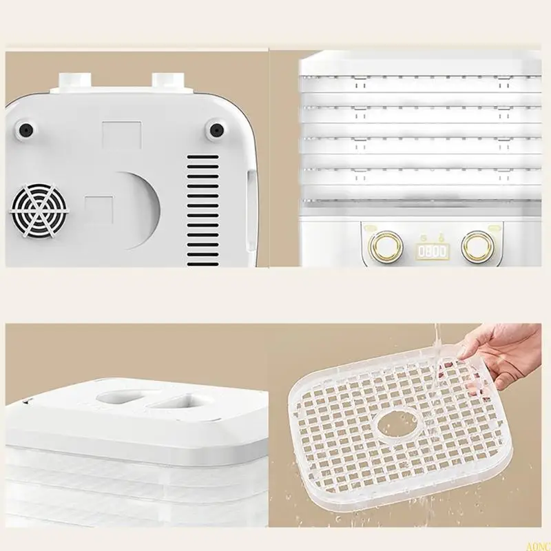 A0NC Electric Dehydrator Obst -Trocknungsmaschine Trockenfruchtmaschine Abs Textur Lebensmittelschutz für getrocknete Image