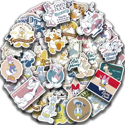 50 Stück Disney süße Donald Duck/Mickey Mouse Aufkleber Kinder Geschenk Laptop Handy Gepäck Briefpapier Dekoration Aufkleber Image