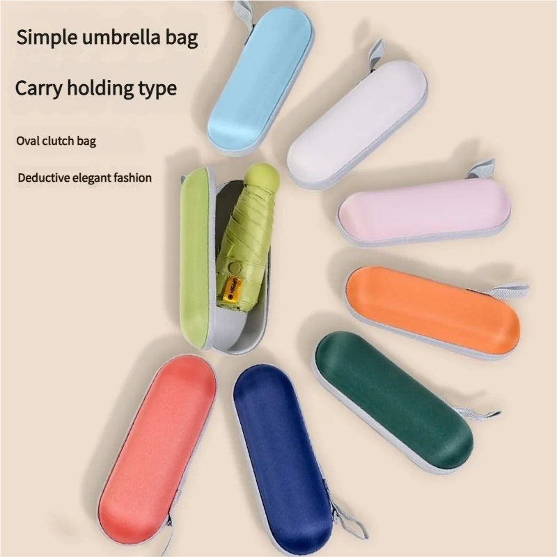 Mini Kapsel Regenschirm Tragbare Fünf Falten Regenschirm Sonne Regen Dual-Use Sonnenschirm Tasche Sonnenschirm Frauen Anti Sonne Anti UV Falten Sma Image