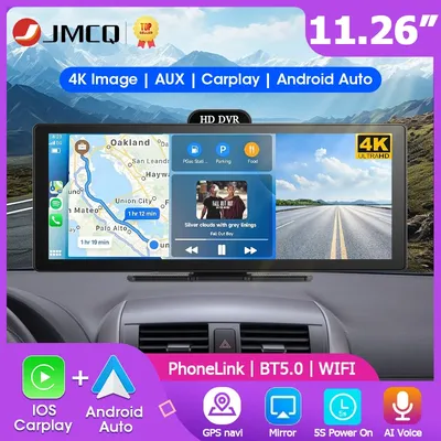 11,26 Zoll Dash Cam 4K Auto DVR Drahtlose CarPlay & Android Auto Bluetooth Audio 1080P Kamera Navigation Dashboard Video Recorder