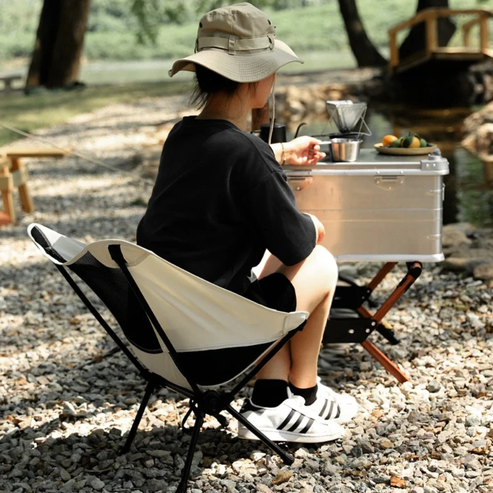 Tragbare Klappstuhl Outdoor Camping Picknick Stühle Atmungsaktive Mesh Rückenlehne Leichte Einfache Angeln Kunst Malerei Stuhl