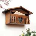 Cassetta postale per esterni in legno massello in stile rustico Cassetta postale per decorazione del giardino della villa Scatola per suggerimenti per confronto retrò Scatola per cartoline