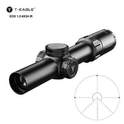 T-EAGLE EOX 1.2-6X24 IR Tactical Riflescope Hunting Spotting Rifle Scope Optical Collimator Air Gun Airsoft PCP Sight