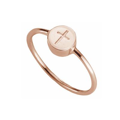 cai Ring 925/- Sterling Silber rotvergoldet Kreuz Image
