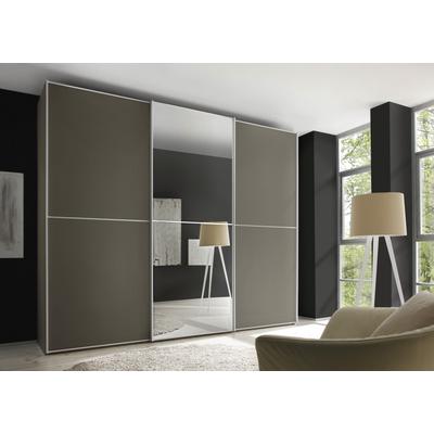Schwebetürenschrank STAUD "Sinfonie Plus, edles Design in hochwertiger Qualität, Made in Germany", braun (mocca), B:249cm H:222cm T:68cm, Holzwerkstoff, Schränke, Mit Spiegeltüre und vier verschiedenen Ausstattungsvarianten Image