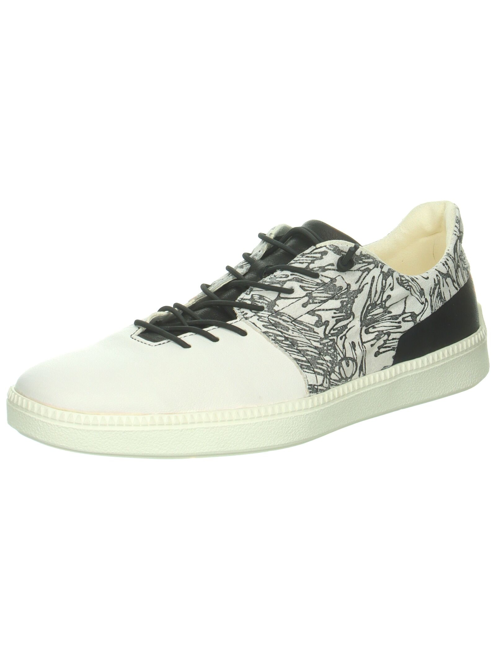 Sneaker THINK "Think Halbschuhe Leder/Textil", Herren, Gr. 43,5, schwarz (weiß, schwarz), Leder, Textil, Casual, Schuhe