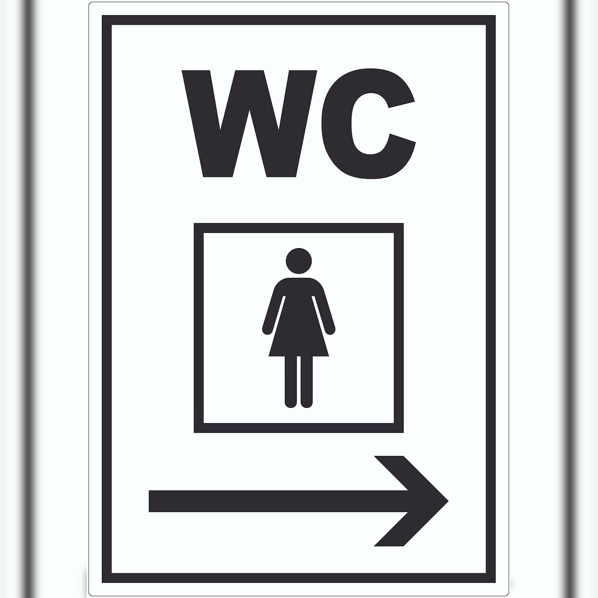 HB-Druck WC Damen mit Pfeil nach rechts Aufkleber A4 (210x297mm) Image