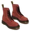 Schnürboots DR. MARTENS "1460 Pascal 8 Eye Boot", Damen, Gr. 39, rot (dunkelrot), casual, Schuhe, Festival, Blockabsatz, Schnürboots mit gelber Rahmennaht
