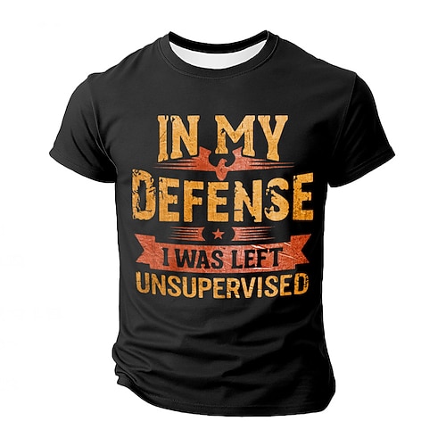 Lustiges Grafik-T-Shirt für Männer Zu meiner Verteidigung Ich wurde unbeaufsichtigt gelassen Sarkastisches Lifestyle-T-Shirt Image
