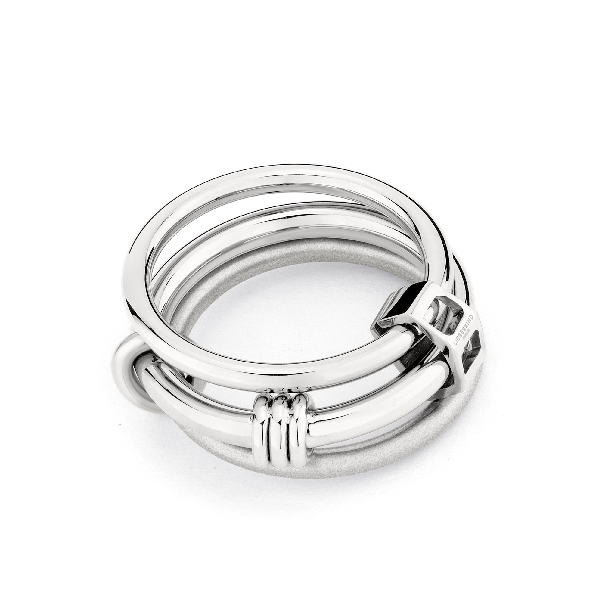 Fingerring LIEBESKIND BERLIN "Schmuck Geschenk Edelstahl The Layer-Ring" Gr. 54, silber (silberfarben), Fingerringe, Damen, 54, Edelstahl, 6mm Image