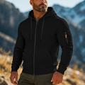 Per uomo Felpa con cappuccio Felpa con cappuccio e zip corta Felpa con cappuccio in pile Felpa con cappuccio tattica Nero Bianco Verde militare Rosso Borgogna Con Cappuccio Semplice Cerniera