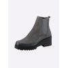 Stiefelette HEINE, Damen, Gr. 40, grau, bleu, metallic, Leder, Rindsleder, Veloursleder, Glattleder, modisch, Schuhe