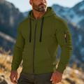 Per uomo Felpa con cappuccio Felpa con cappuccio e zip corta Felpa con cappuccio in pile Felpa con cappuccio tattica Nero Bianco Verde militare Rosso Borgogna Con Cappuccio Semplice Cerniera