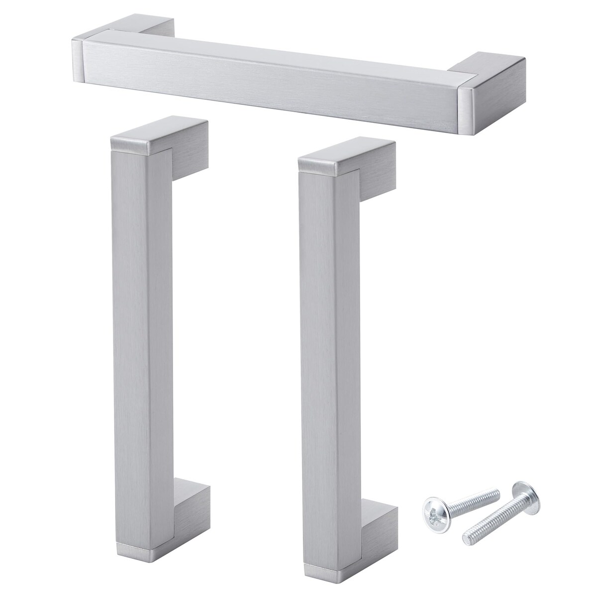 ID Dinkel 15 x EDELSTAHL Möbelgriffe 256mm Lochabstand 15mm Möbelgriffe QUAD Griffe für Küchenschränke Möbel Image