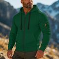 Per uomo Felpa con cappuccio Felpa con cappuccio e zip corta Felpa con cappuccio in pile Felpa con cappuccio tattica Nero Bianco Verde militare Rosso Borgogna Con Cappuccio Semplice Cerniera