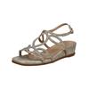 Keilsandalette ALMA EN PENA "ALMA EN PENA Sandalen Textil", Damen, Gr. 38, gold, Textil, casual, Schuhe