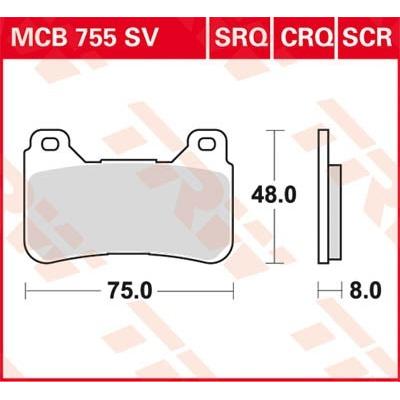 TRW Bremsbelagsatz MCB755SV Bremsbeläge,Bremsklötze,Bremssteine,Bremsbeläge & Bremsbelagsatz,Bremsklötze & Bremsbelagsatz Image