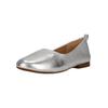 Ballerina CLARKS "Fawna Soft", Damen, Gr. 37,5, silber (silberfarben), Leder, elegant, Schuhe, im coolen Metallic-Look