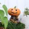 Halloween Harz Kürbis Vogelscheuche Angelfigur, Miniatur Landschaft Outdoor Garten Übertopf Balkon Dekoration, gruselige Halloween Garten Ornament