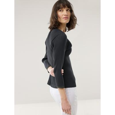 Walbusch Damen Rippshirt Spitzendetail Schwarz noch offen: Muster Image