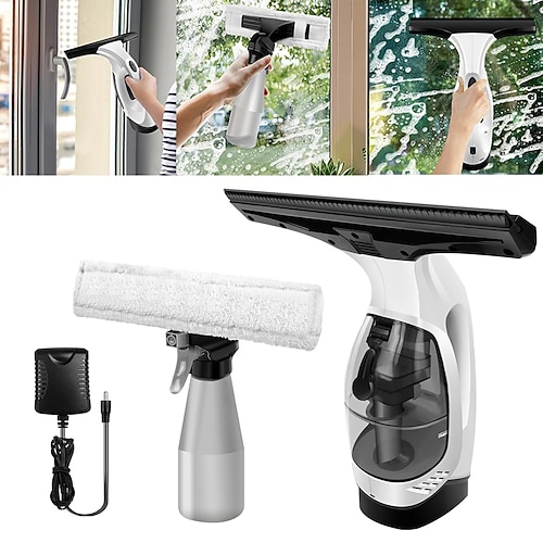 Fenstersauger, kabelloser Fensterreiniger, wiederaufladbarer Kondensationsstaubsauger mit Sprüh-/Reinigt-/Saugwasser für Fenster, Fliesen, Glas, Spiegel und Arbeitsplatten Image