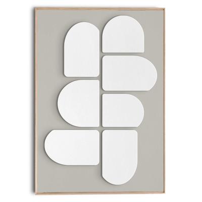 Wandbild REINDERS "Abstract lichtgrijs met wit", weiß (farbe bild(er): weiß), B:70cm H:100cm T:3cm, Bilder, Home Office - Weiß - MDF - Abstrakt - 70x100 cm Image