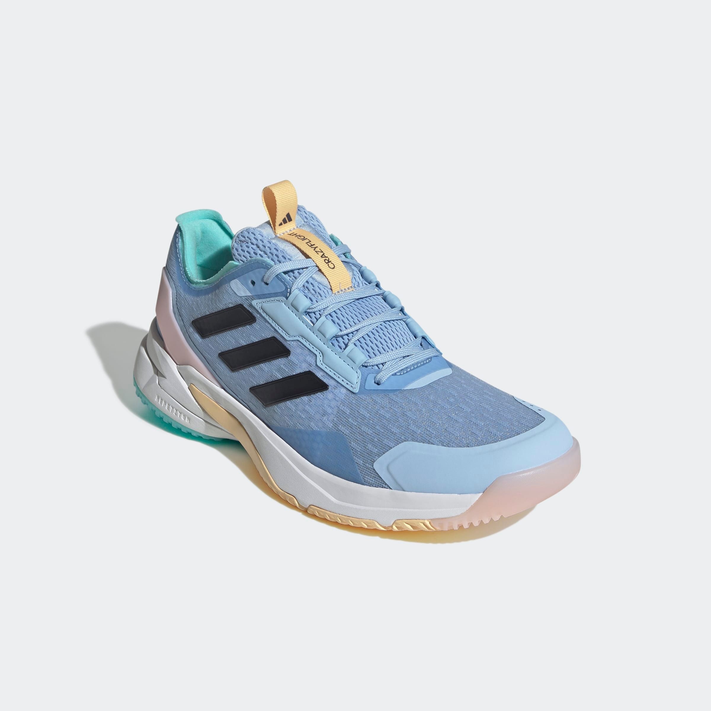 Handballschuh ADIDAS PERFORMANCE "CRAZYFLIGHT 6 HALLENSCHUH", Gr. 41, glow blau, shadow navy, flash aqua, Synthetik, Textil, Sportlich, Schuhe, besonders geeignet für Handball und Volleyball
