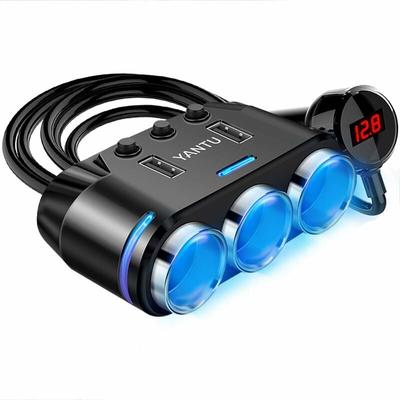 XVX - Zigarettenanzünder-Adapter, 3 Steckdosen, Zigarettenanzünder-Splitter mit Image