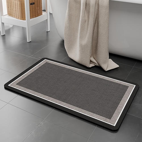 Badematte, weich, saugfähig, schnell trocknend, Badezimmerteppich, rutschfeste Toilettenbodenmatte für Duschraum, Eingangsbereich, Haus, Waschraum, Türteppich Image