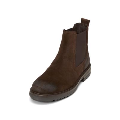 Chelseaboots MARC O'POLO "aus edlem Velours-Rindleder", Herren, Gr. 45, braun (schwarz earth), Obermaterial: 100% Leder (Rind), unifarben, Schuhe Image
