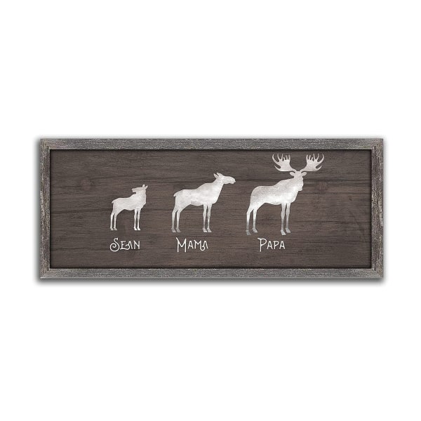 Scott Kennedy Personalized Moose Family Framed Canvas - 1 Calf/Child