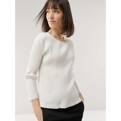 Walbusch Damen Rippshirt Spitzendetail Weiss noch offen: Muster Image