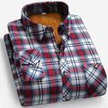 Per uomo Camicia casual Camicia di flanella Camicia a quadri Camicia con Bottoni Giallo Rosso Blu Manica Lunga Quadri Bavero Vacanza Casual Quotidiano Bottonato Abbigliamento Poliestere Moda Casual