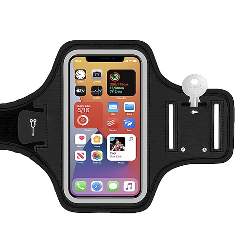 Armbandetui Laufende Armbinde Laufhalterung für iPhone für Marathon Joggen Laufen Sporttasche Touchscreen Wasserabweisend reflektierende Streifen Tactel Herren Damen Tasche zum Joggen Image