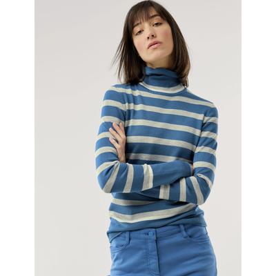 Walbusch Damen Viskose Rollkragenpulli Hautschmeichler Blau noch offen: Muster Image