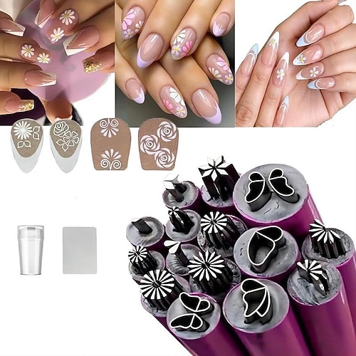 Nailart-Stempelstift-Set, Nailart-Stift-Set, Nagel-Graffiti-Nagelkunst-Punktierwerkzeuge mit einfachem Design, einfach zu verwenden, Nagelstempelstift, DIY-Nagelkunstwerkzeuge für Mädchen und Frauen Image