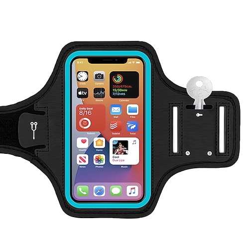 Armbandetui Laufende Armbinde Laufhalterung für iPhone für Marathon Joggen Laufen Sporttasche Touchscreen Wasserabweisend reflektierende Streifen Tactel Herren Damen Tasche zum Joggen Image